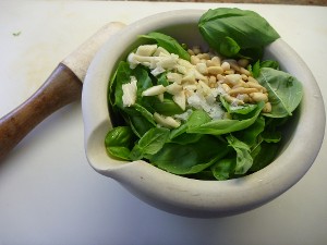 Basil, Garlic, Pine Nuts